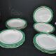 Paris porcelain set of 6 flat plates and 6 deep plates with JC gold monogram.