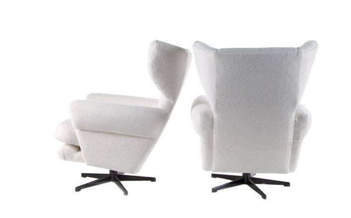 Set of 2 vintage white armchairs, Drevotar, 1970s