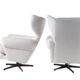 Ensemble de 2 fauteuils blancs vintage, Drevotar, 1970