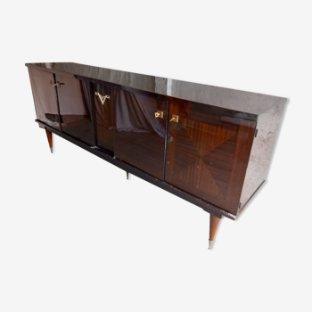Vintage lacquered mahogany sideboard 60s