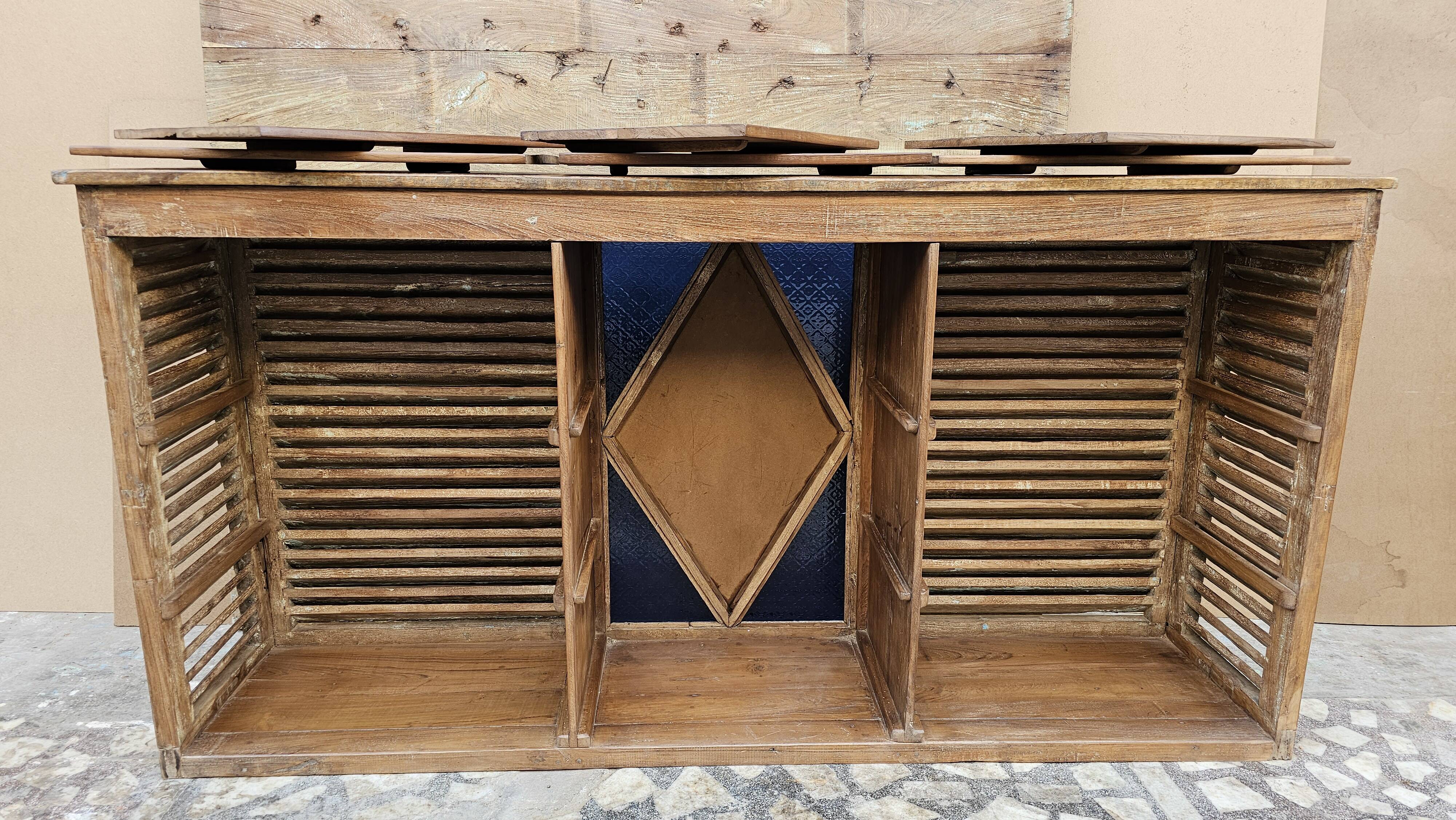 Old teak shop counter from Burma.