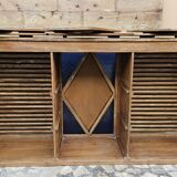 Ancien comptoir de boutiquier en teck birman