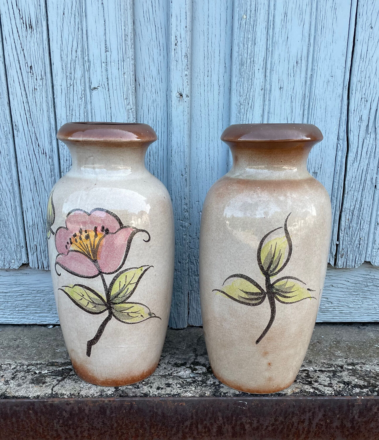 2 pottery art vase made in West Germany