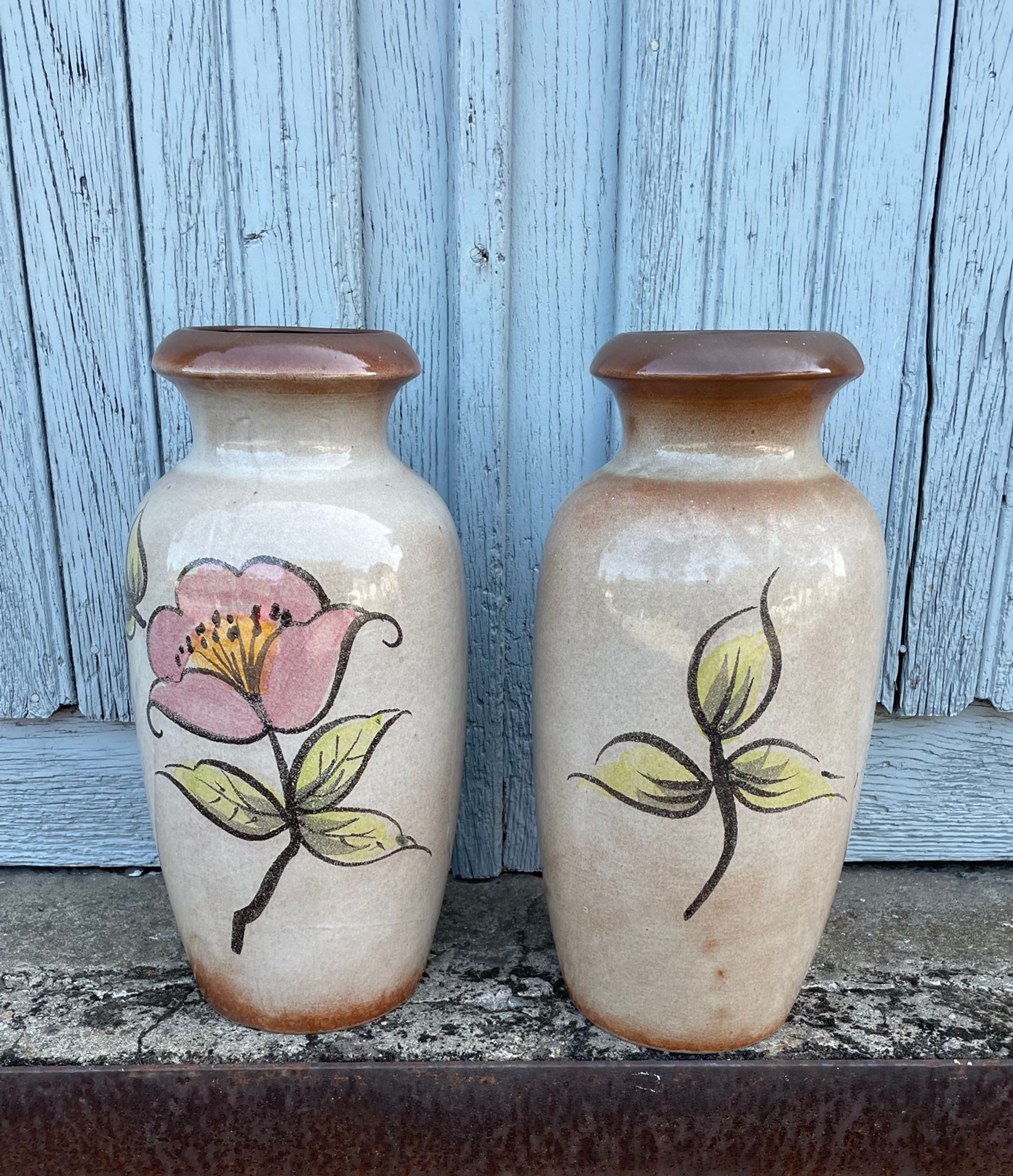 2 pottery art vase made in West Germany