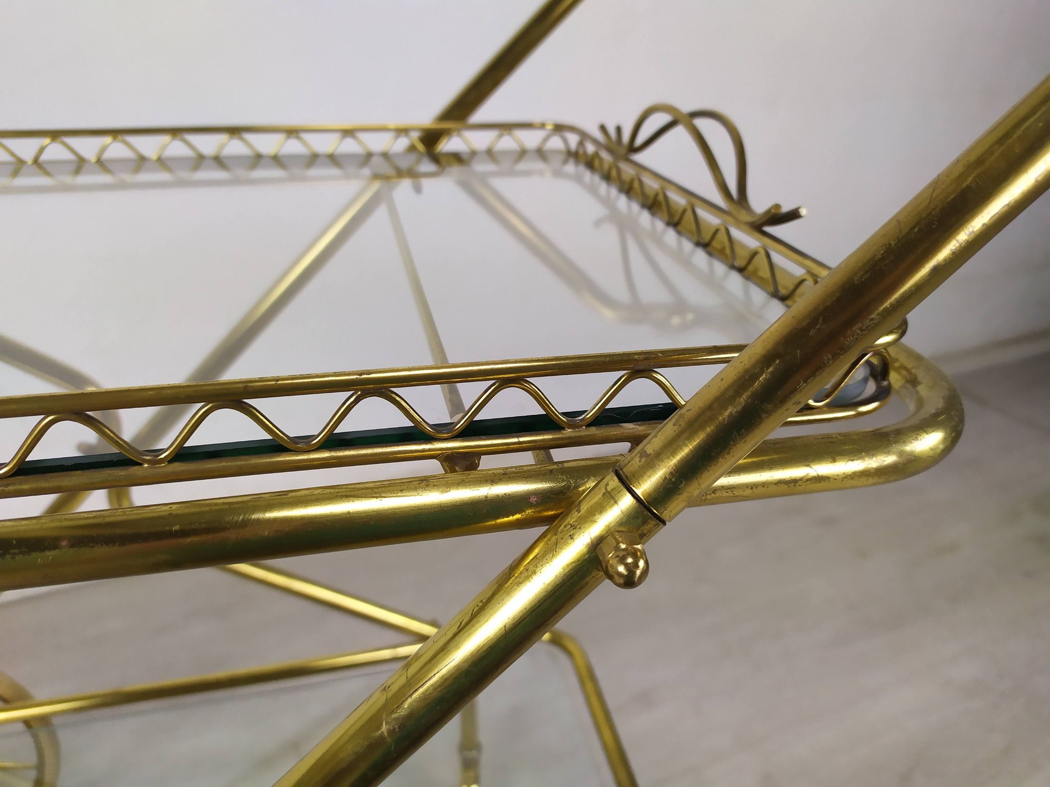 Vintage golden brass rolling service