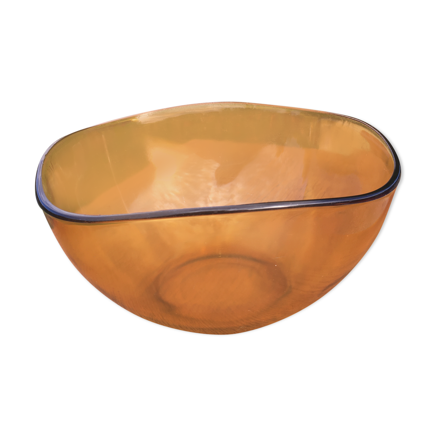 Saladier vintage en verre jaune