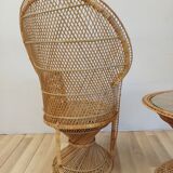 armchair "Emanuelle" and its rattan table