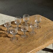 Set of 5 mini liqueur glasses on a stem H10 D8