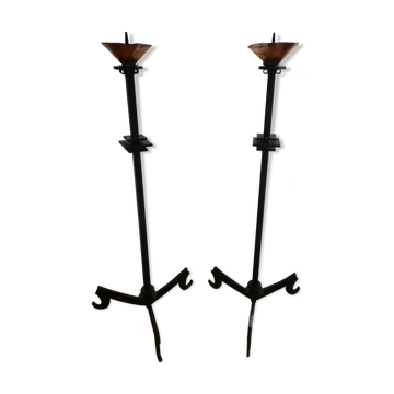 Wrought iron standing chandeliers