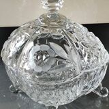 Large candy box in cut Bohemian crystal. Floral/Star motifs