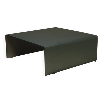 Table basse en verre gravé moderne italienne des années 1980