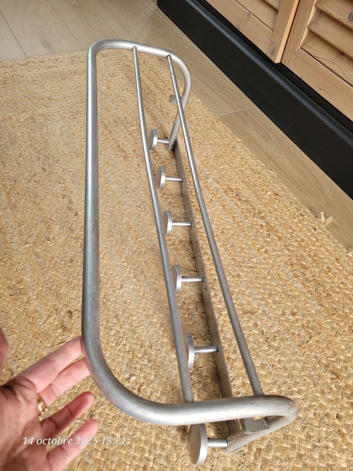 Vintage aluminum coat rack (6 hooks)