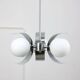 Vintage italian chrome and opaline chandelier, 70s