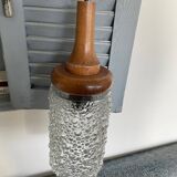 Glass lustre with bubbles and teak