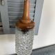Lustre verre bulle et teck