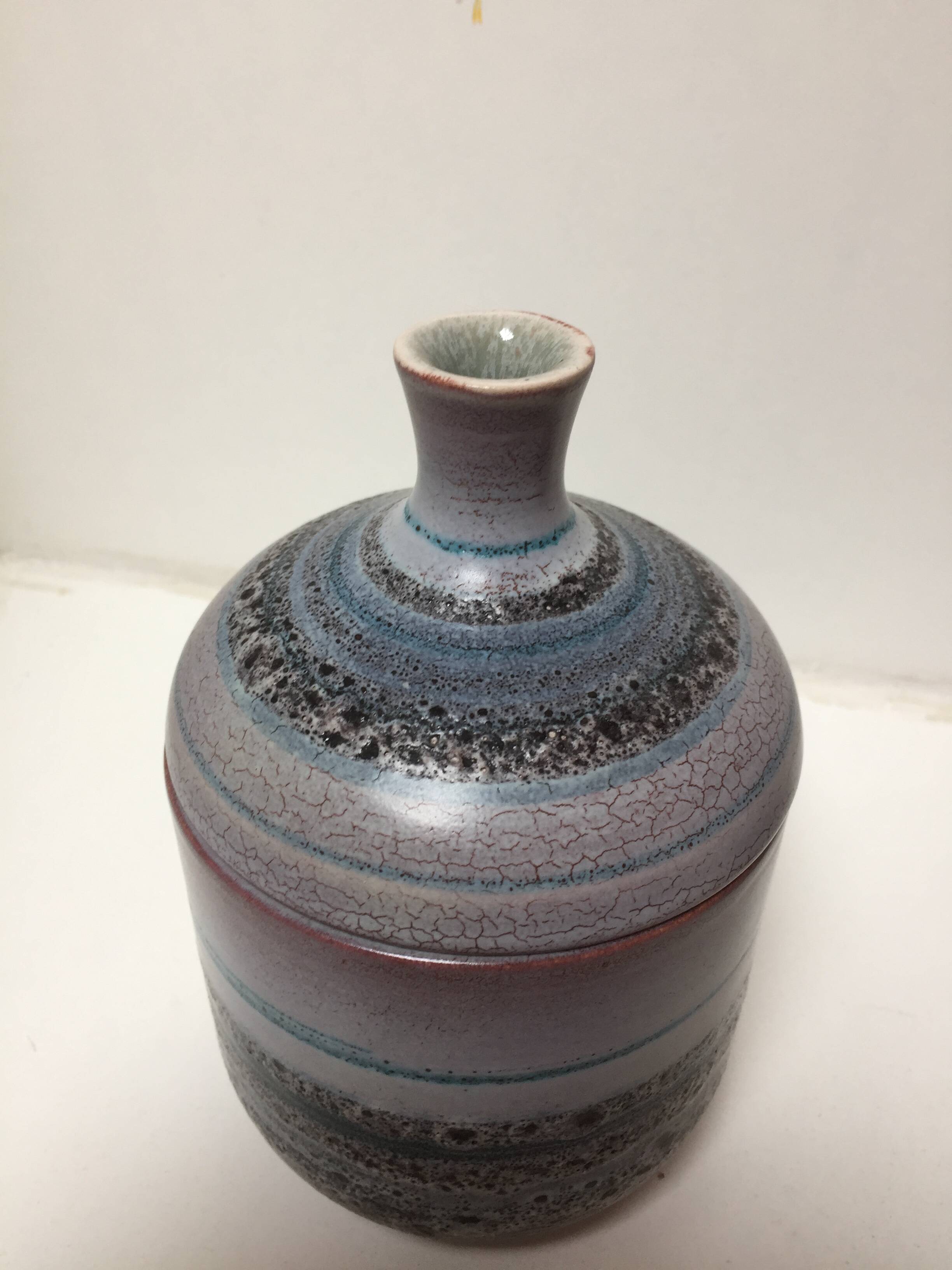 Ceramic covered pot signed Onet Daniel Chaponet