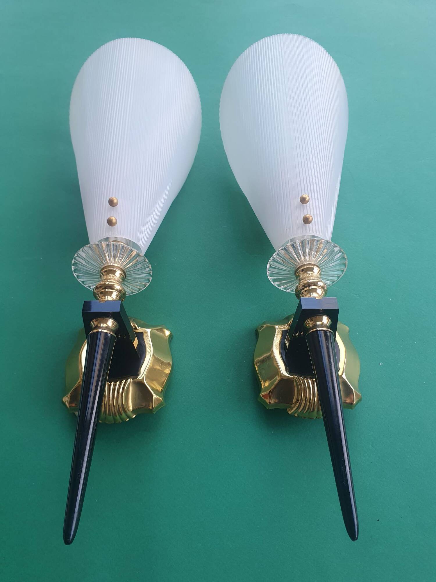 Pair of 50s rockabilly torch wall lights