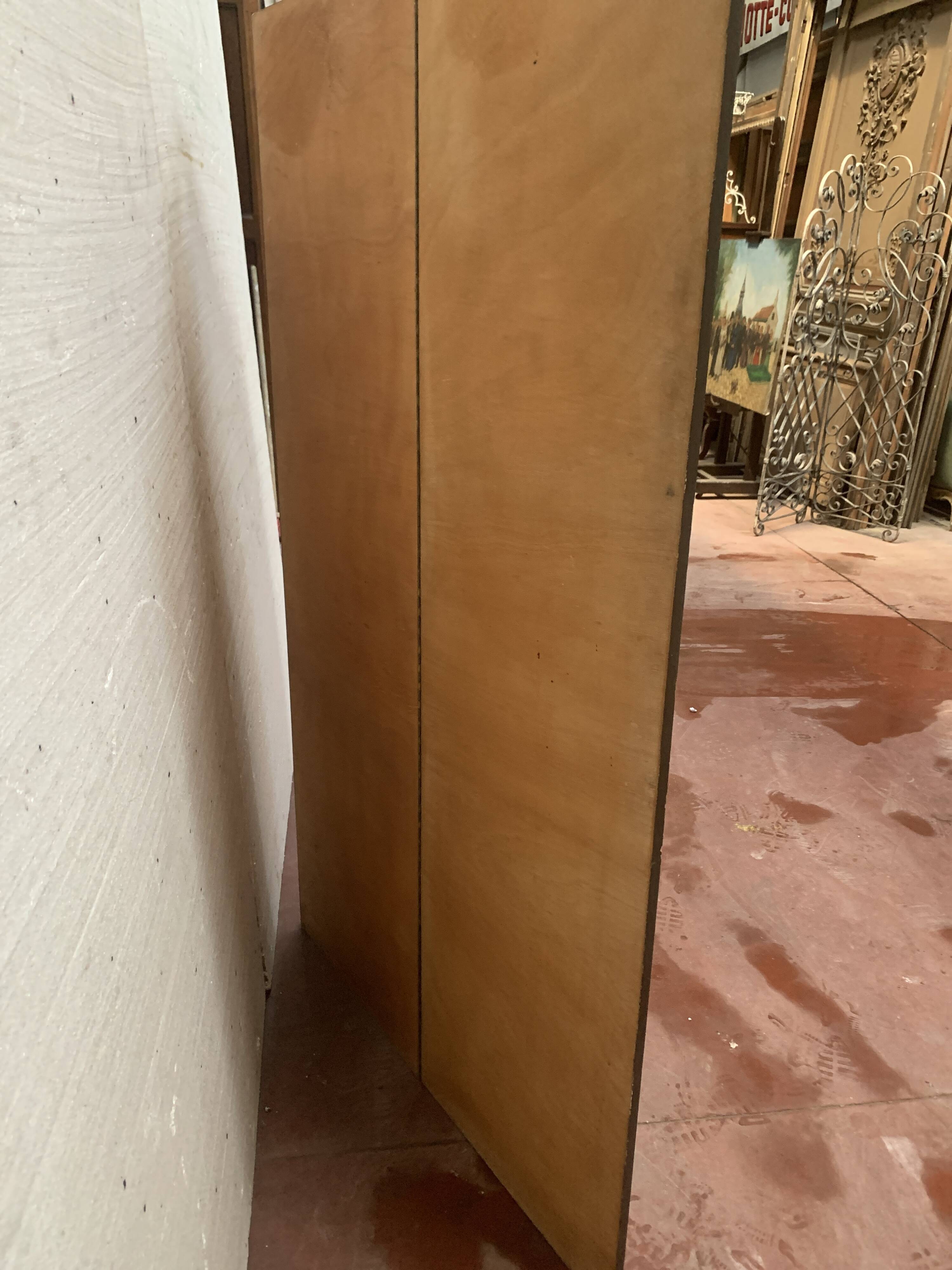 20th century three-leaf painted screen