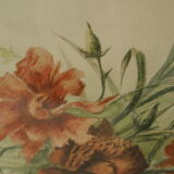 Watercolor frame golden bouquet of flowers