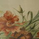 Aquarelle cadre doré bouquet de fleurs