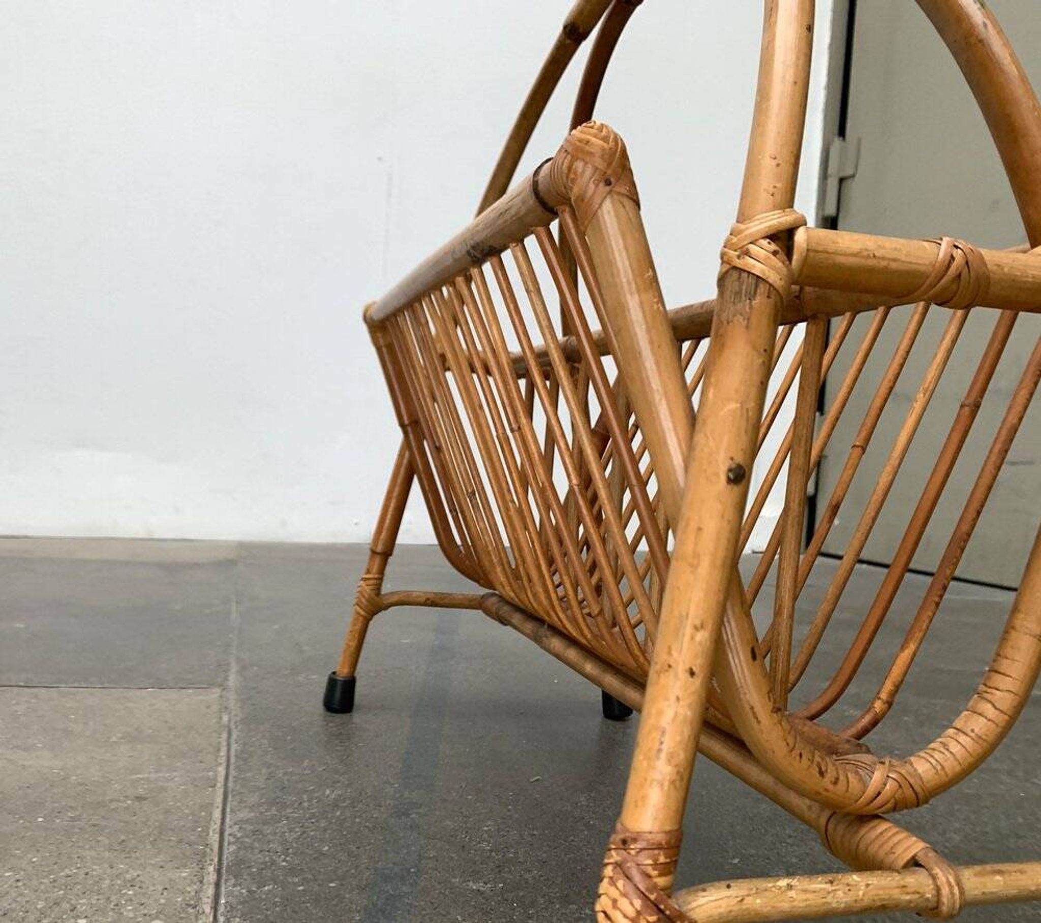 Mid-century bamboo magazine rack, 1960s