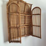 Rattan wall shelf