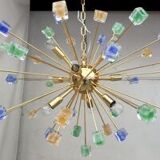 Lustre spoutnik en verre de Murano