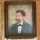 Portrait of a man with a moustache – Original 19th-century pastel – Stucco frame