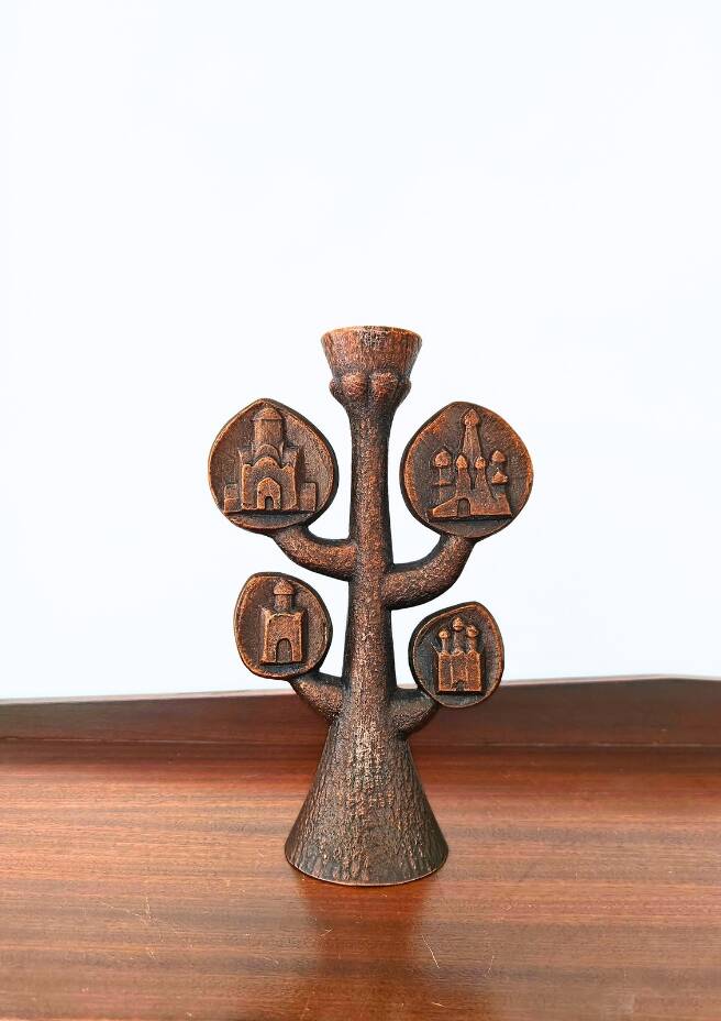 Mid-century bronze candlestick Golden Ring from Russia