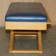 David Linley Hall bench in ostrich leather and satinwood with storage.