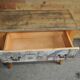 Baroque commode in multicoloured painted wood and black patinated oak with a photo of 'Paris'