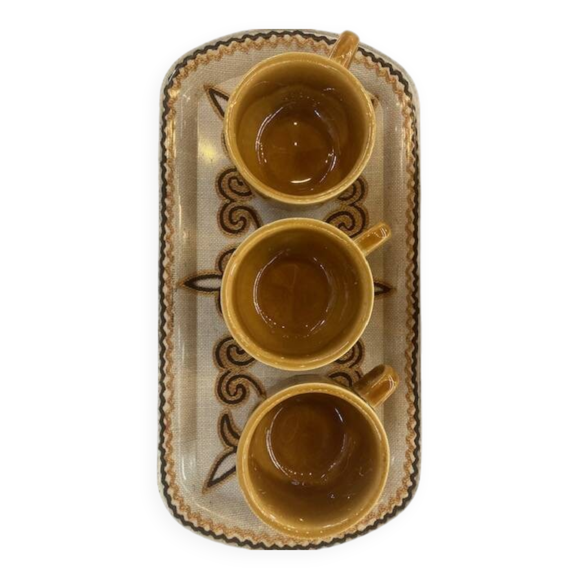 3 Parisian Cafés espresso cups on their small tray