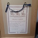 Image of Epinal Pellerin with certificate of origin, under frame