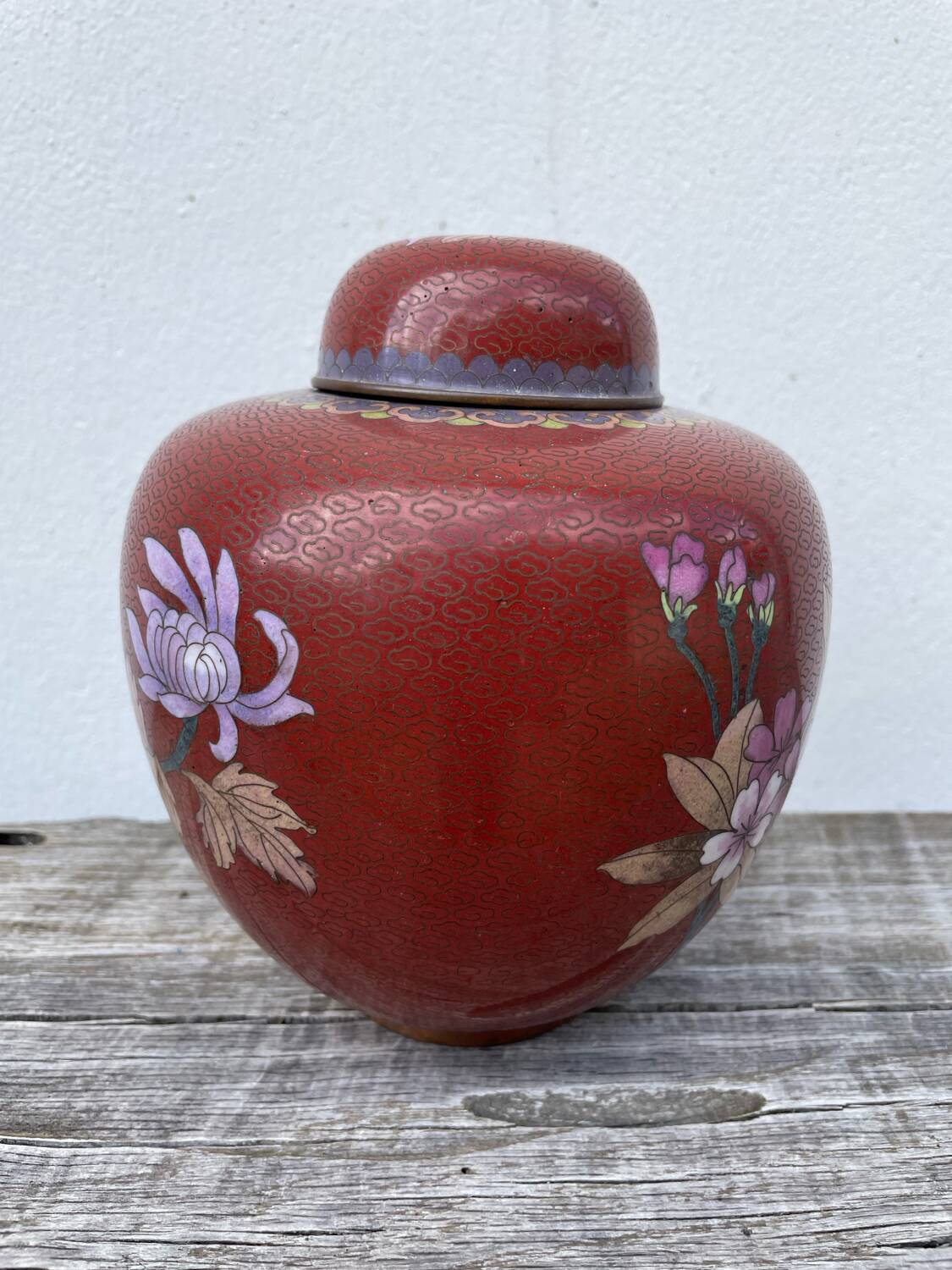 Chinese cloisonne ginger jar