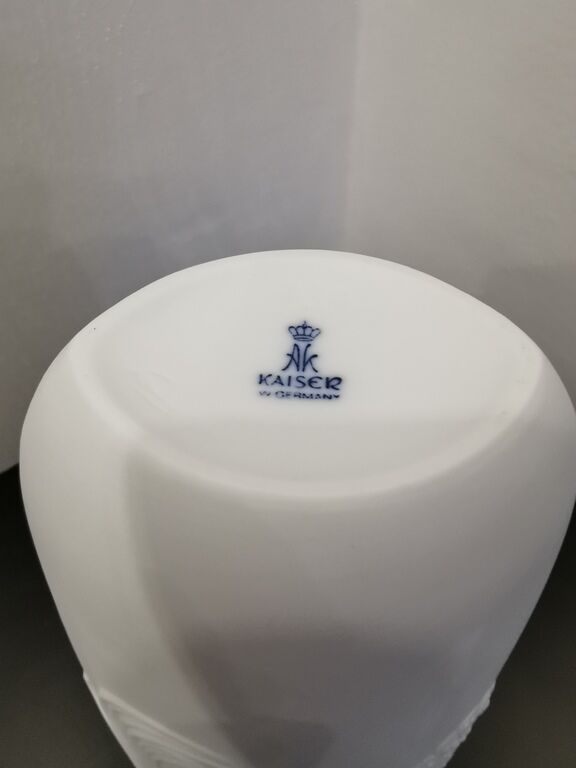 M Frey's white biscuit vase for Kaiser