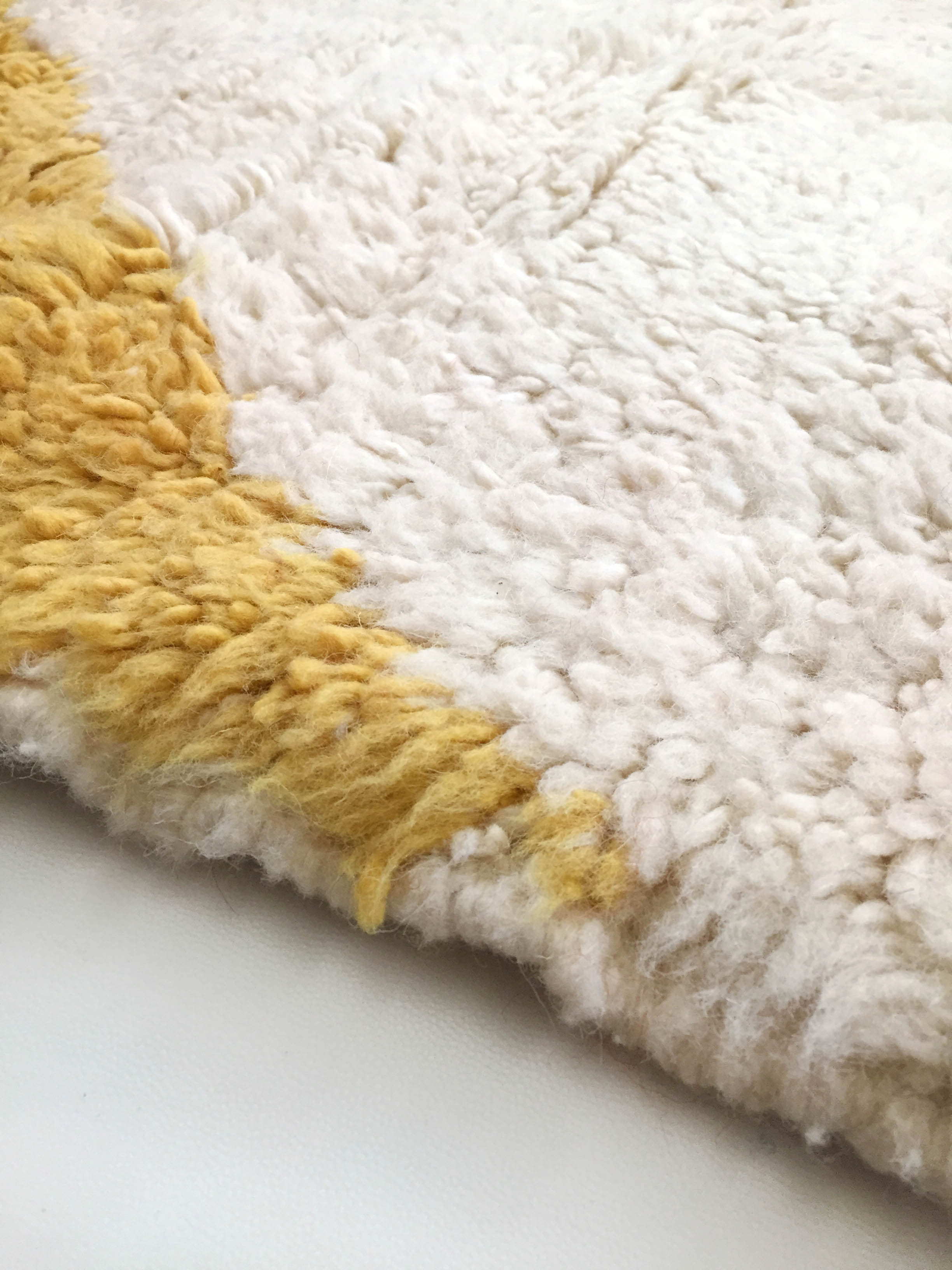 Moroccan Berber carpet blessed ouarain ecru with colorful patterns 255x156cm