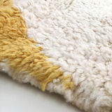 Moroccan Berber carpet blessed ouarain ecru with colorful patterns 255x156cm