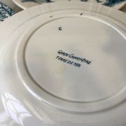 Lot de 5 assiettes plates Terre de Fer modèle "Garde-Champêtre" fin XIXème