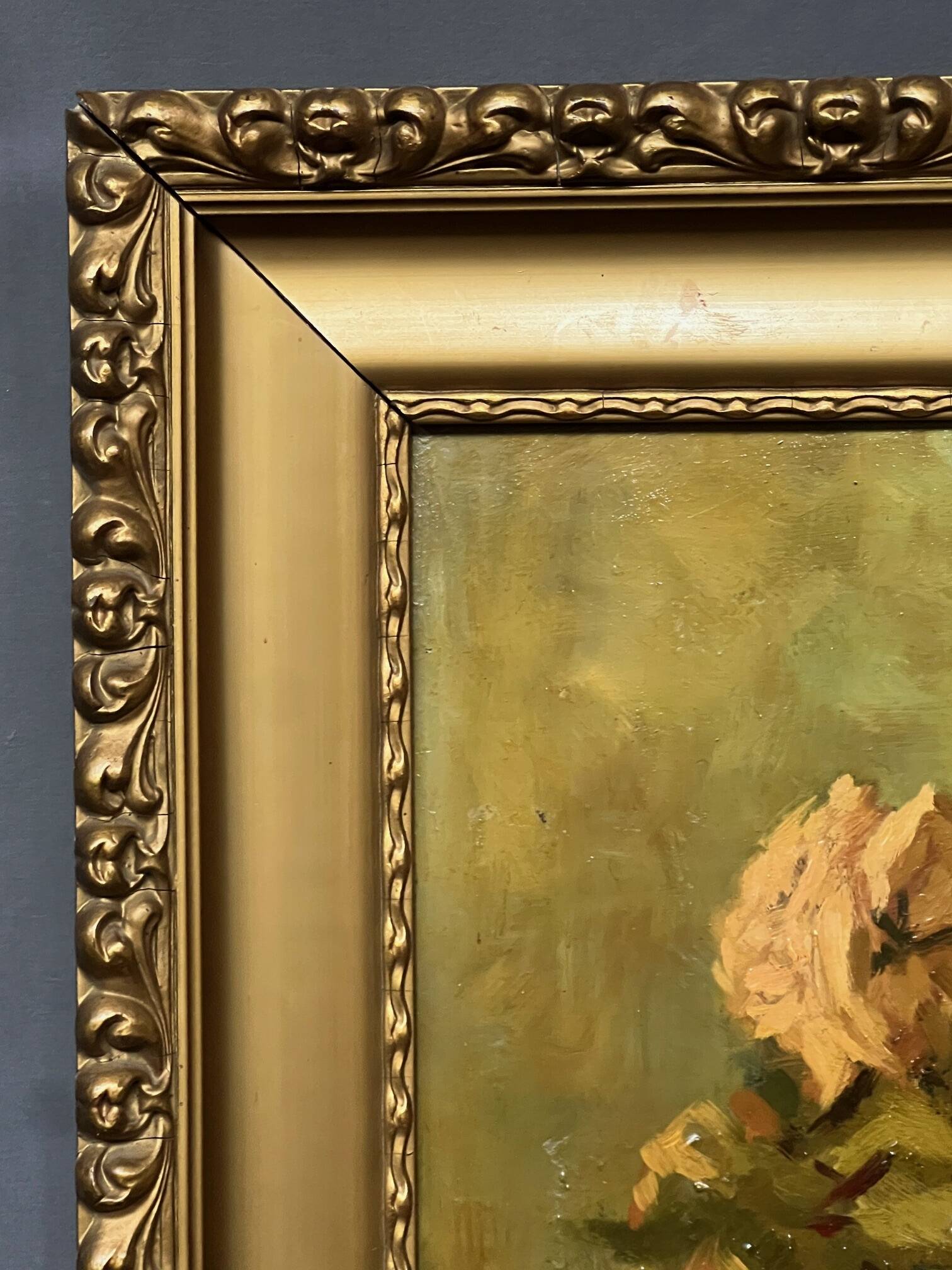 Jacques Maes (1905-1968). Still life signed "Roses". Oil on canvas.