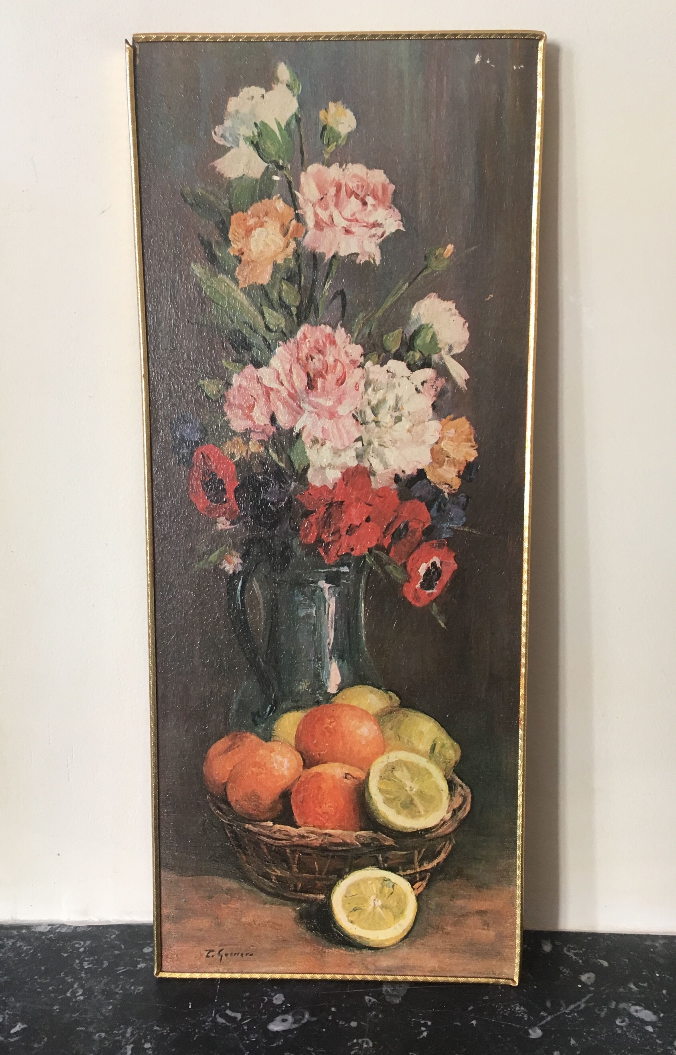 Tableau fleuri nature morte