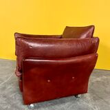 Danish red leather armchair by Svend Skipper 1970s