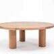Round coffee table CUT-P3, solid oak