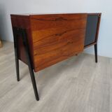 Small rosewood bar lounge sideboard with compass legs