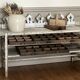 Old workbench, a piece of wooden and metal furniture.