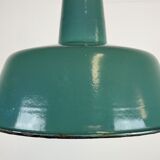 Industrial Green Enamel Pendant Lamp, 1960s