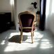 Louis XV style cabriolet armchair in burgundy velvet and carved wood
