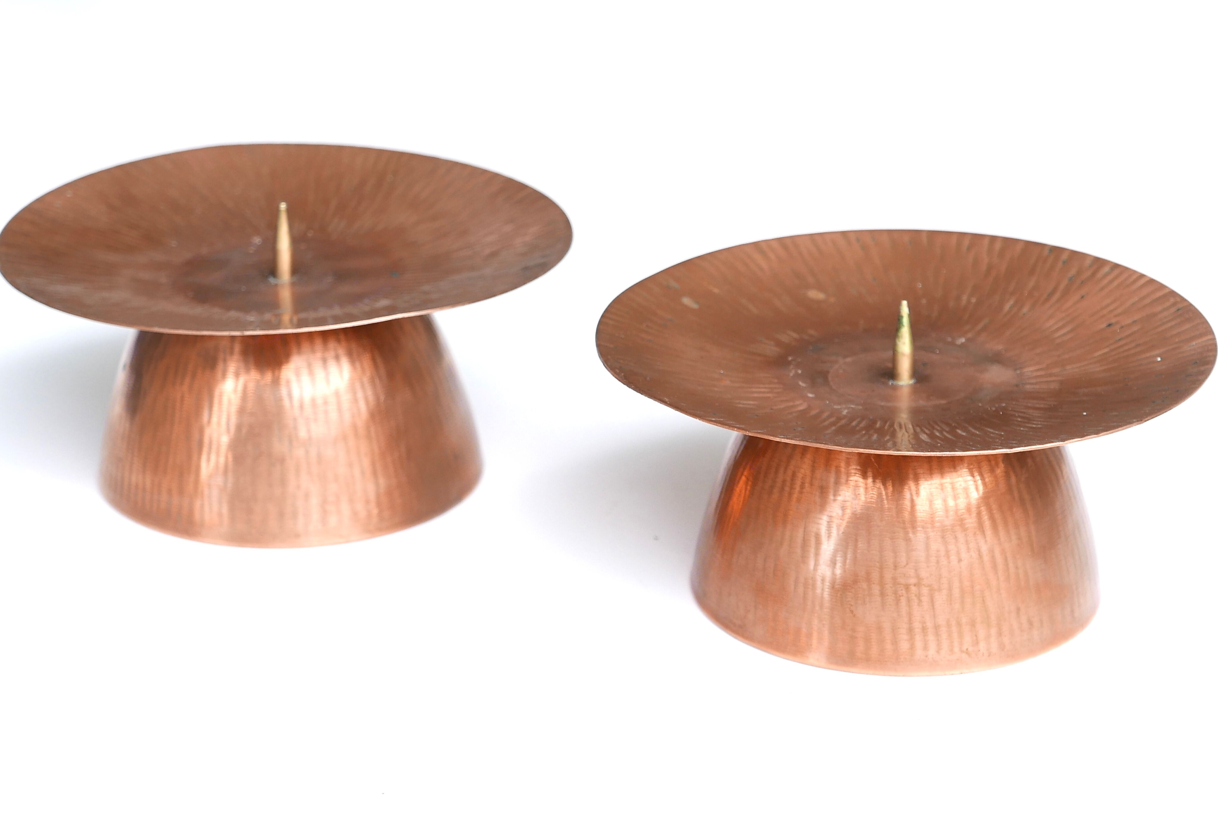 Pair of copper candlesticks, 1960s