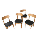 Set of 4 Italian chairs Gessef Consorzio Sedie Friuli 1970