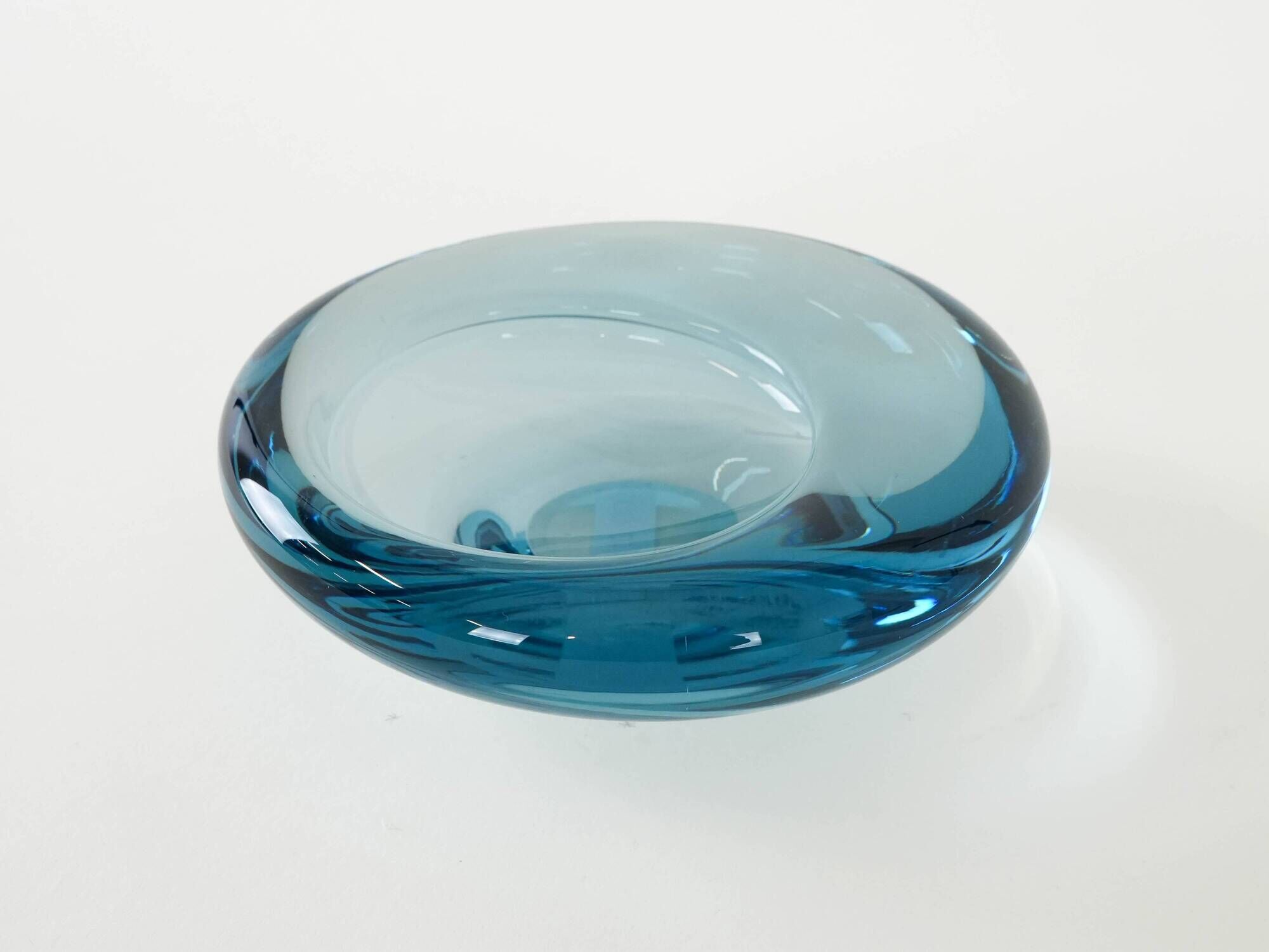 Glass platter, Danish design, 1960s, manufacturer: Holmegaard, designer: Pe