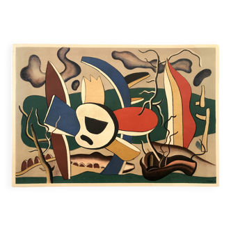 Fernand LEGER, Flowers and Butterflies, 1945. Original lithograph Mourlot.
